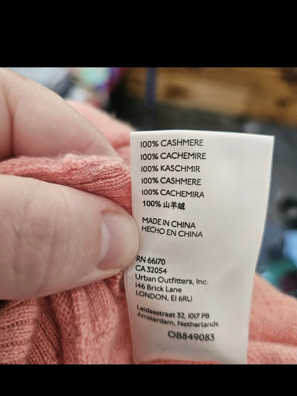 Free People Paloma 100% Cashmere Cardigan Sweater Pink V-Neck Oversized - Picture 5 of 5